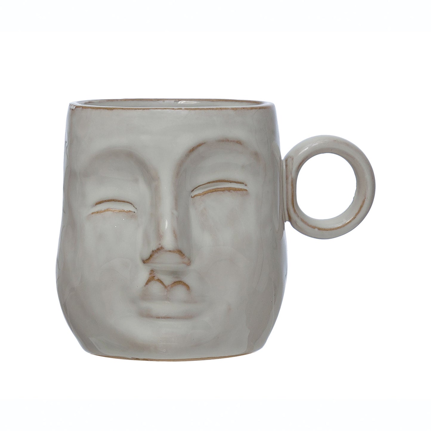 12 oz. Stoneware Face Mug, Reactive Glaze